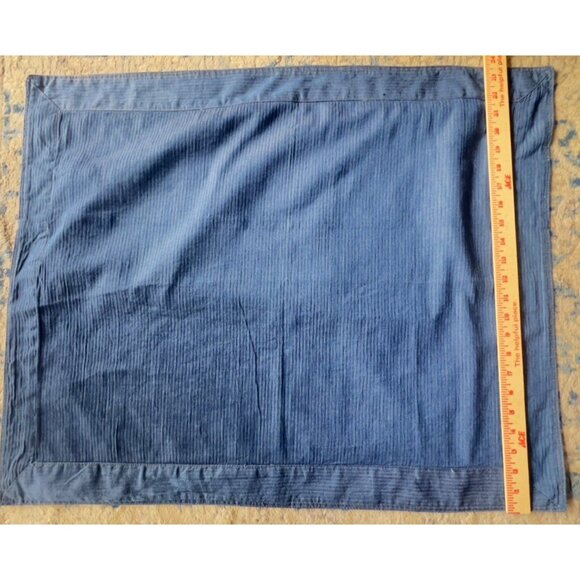 PAIR TOMMY HILFIGER Pillow Shams Standard Denim Blue Flanged Buttons Topstitch - Picture 6 of 13
